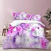 Textil Hogar Personalizado Transfronterizo Serie Floral de Tres Piezas Funda Nórdica 3D Comercio Exterior Ropa de Cama Impresión Digital