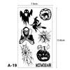 Tatuaje Temporal de Halloween Murciélago Oscuro Araña Negra Serpiente Telaraña Esqueleto Cicatriz Pegatina de Halloween
