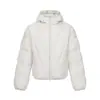 Chamarra de Plumas con Capucha para Hombre Invierno Color Sólido Diseño de Cuadrícula Acolchada Holgada Protección contra el Frío Calidez Abrigo Tipo Pan Ropa de Abrigo Moderna