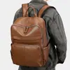 Mochila de Couro Genuíno Masculina para Viagens de Negócios Transfronteiriças Grande Capacidade Mochila para Laptop de 16 polegadas Mochila Masculina