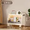 Estantería para libros infantiles, estante de almacenamiento de libros ilustrados y juguetes para uso doméstico, de varios niveles, de pie, con ruedas, estantería y estante de almacenamiento fáciles de mover