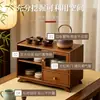 Estante Pequeño de Escritorio No Madera Maciza Mesa de Té Estante de Almacenamiento Estilo Chino Nuevo Estante de Té Encimera Hojas de Té Almacenamiento de Utensilios de Té