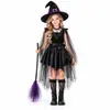 Fantasia Infantil de Halloween Fantasia de Bruxa Fantasia para Apresentação de Palco Roupa Infantil Fantasia de Bruxa Elfo da Floresta Vestido para Meninas