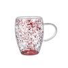 Vaso de arena movediza de vidrio de doble capa, vaso de lentejuelas de doble capa de vidrio de borosilicato, taza para leche para el desayuno, taza para café, vaso para beber de uso doméstico