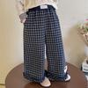 Pantalones Casuales para Niñas de Principios de Otoño, Nuevos Pantalones de Cuadros con Encaje Otoño 2025, Ropa de Otoño para Niños, Pantalones Rectos Estilo Coreano para Bebé