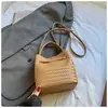 Shuai Mijia 2026 Nova Moda Bolsa Saco com Padrão Trançado Bolsa de Mão Casual Bolsa de Ombro Único Transversal Cor Sólida Texturizada