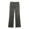 Zaza Hecho a Mano Estilo Europeo y Americano Venta al por Mayor Ropa para Mujer: Elegante Top de Satén de Seda Estilo Pañuelo con Cuello Halter + Pantalones de Campana