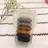 8 elásticos de cabelo em espiral para telefone com gradiente em caixa, cordão de telefone transfronteiriço, elástico de borracha, joia simples, acessório de cabelo, anel de cabelo transparente, atacado