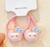 Set de Gomitas para el Cabello de Caricatura de Colores Gelatina Estilo Coreano para Niñas, Lindo Conejo y Oso Gomas para el Cabello, Gomas para el Cabello de Bebé que No Dañan el Cabello
