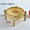 Cesta de frutas de bambu trançado armazenamento triangular para mesa cesta de bambu suporte de bambu pequena bandeja de bambu prato para lanche doces cesta para pão no vapor