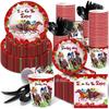 Mm276 Mayo Rosa Carreras de Caballos Carrera por la Rosa Juego de Vajilla Festiva para 8 Personas, Juego de 4 Piezas de Platos de Papel