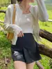 Chaqueta Cardigan de Punto Rojo para Mujer Ropa de Exterior Principios de Otoño Estilo Nuevo Suéter Suave y Esponjoso Capa Interior Capa Base Top Ajustado