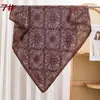 Bufanda Cuadrada para Mujer Estilo Nuevo 90cm Elegante Retro Estampado Paisley Bufanda de Seda Satén Gasa Fuente de Fábrica al por Mayor