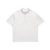 Roupa Vintage 2025 Verão Nova Retrô Japonês Simples Desconstruído Design Gola Henley Solta Casual Manga Curta Camiseta
