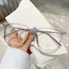 Óculos castanhos frios femininos grau ajustável lentes para miopia luz azul anti-reflexo armação grande lisa armação para os olhos ultraleve rosto pequeno