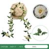 Simulación enredadera de rosas colgante de pared flor flor falsa enredadera boda techo 9 rosas flor de bloqueo de aire acondicionado arte floral
