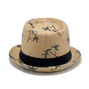 Sombrero de Paja de Papel de Ala Pequeña de Venta Caliente para Hombre Europeo y Americano, Sombrero de Sol de Paja de Verano, Sombrero de Sol de Playa con Estampado de Palmera
