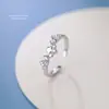 Anillo de Lluvia de Meteoros Coreano para Mujer Plata de Ley S999 Lujo Accesible Versátil Anillo de Zirconia Estrella Anillo Ajustable de Plata Pura para Dedo Índice