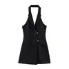 Ropa de verano para mujer estilo europeo y americano 2026, enterizo corto con cuello halter anudado 12610