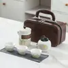 Conjunto de Chá de Viagem Conjunto de Chá Kung Fu Portátil Bule para Exterior Xícara Rápida Conjunto de Chá para Exterior de Feriado Conjunto de Sete Peças