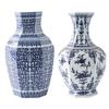 Adornos para Jarrón de Porcelana Azul y Blanco Pintado a Mano Antiguo Estilo Chino Jarrón Cerámico Antiguo para Sala de Estar Adornos para Jarrón de Nuevo Estilo Chino