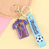 Pingente de borracha macia de camisa do Messi número 7, chaveiro criativo para carro, decoração de Copa do Mundo, presente comemorativo para estudantes
