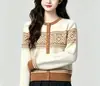 Cardigan de tricô casual fresco e estiloso para mulheres, início do outono de 2026, emagrecedor, estilo universitário, casaco suéter suave e doce