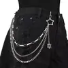Cadena Cool Ins Estrella de Cinco Puntas Decoración Colgante Estrella de Seis Puntas Joyería Hip-Hop Cadena para Pantalones Punk Accesorios de Estrella Falda JK