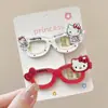 Gafas Lindas de Dibujos Animados de Kt Cat Pinza de Pato Hueca Clips para Flequillo Lado del Cabello Accesorios para el Cabello de Dibujos Animados Corazón Dulce de Chica