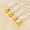 Collar con Candado de Acero de Titanio que No se Desvanece, Letra, para Mujer, Cadena de Clavícula de Lujo Ligero, Colgante de Moda Europea y Americana Tendencia, Joyería de Acero Inoxidable