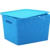 Cesto de armazenamento de plástico coberto, cesto de armazenamento de roupas de brinquedo, cesta de armazenamento de frutas e vegetais de cozinha, cesta organizadora