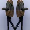 Abrigo de Lana de Cordero con Paneles de Algodón y Lana 2025 Invierno Nuevo Estilo con Capucha Abrigado Abrigo de Lana Chaqueta Acolchada a Cuadros para Mujer