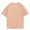 Camiseta de Algodão Puro de Peso Pesado 220g Fornecedor Fornece Camisetas de Manga Curta de Verão para Homens, Tops Casuais Largos, Gola Redonda Manga Curta