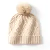 Cachemira Otoño/Invierno 2026 Nuevo Suéter de Punto de Alta Gama para Mujer Calidez para Exteriores Jacquard Gorro con Pompón Protección para los Oídos Gorro de Punto Casual