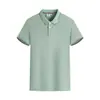Camiseta de verão esportiva de seda gelada de manga curta para casal, masculina e feminina. Nova gola lapela, casual, para equipe, roupas de trabalho, negócios.