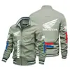 Primavera y Otoño Comercio Exterior Dao Transfronterizo Nuevo Estilo Logo de Coche Impresión 2D Chaqueta de Hombre con Cuello Alto y Cremallera Uniforme de Béisbol Deportivo Informal