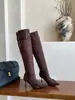 []2026 Inverno Novo Europeu e Americano Bico Fino Salto Agulha Temperamento Moda Francesa Sexy Fivela Empilhadas Botas Longas