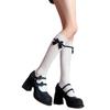 Calcetines con Lazo, Calcetines Dulces de Encaje para Pantorrilla, Calcetines Lolita de Media Pantorrilla, Calcetines de Felpa, Calcetines de Encaje de Media Pantorrilla