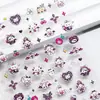 Cielo Oscuro Demonio Oso Enfermera Pegatinas de Uñas con Relieve Calavera Lazo Estilo Gótico Pegatinas 3D DIY