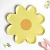 Plato de Cena Little Daisy de 7 pulgadas Entorno de Picnic Vajilla de Papel Ecológica Decoración de Fiesta de Cumpleaños Infantil Plato para Pastel Plato de Papel