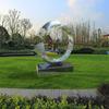 Grande anel circular de aço inoxidável, escultura de paisagem aquática, espelho de metal, imóveis, hotel, ornamentos crescentes