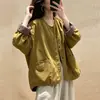 Toma real 2026 estilo coreano holgado adelgazante versátil de un solo botón abrigo fino mujer petite chaqueta corta mujer top de moda