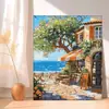 Casa de Flores junto al Mar Pintura al Óleo Digital DIY 2026 Nueva Pintura Acrílica Relleno Manual para Colorear Pintura Decorativa Sanadora