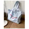 Bolsa de Lona de Gran Capacidad para Verano 2026 Bolso Tote Simple con Bordado de Letras para Mujer Bolso Tote Versátil Nuevo de Gran Capacidad