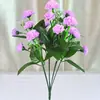 Flores Artificiales al por Mayor Personalizadas con 7 Ramas y 21 Flores, Claveles para Decoración del Hogar y Arreglos de Escena