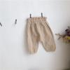 Calça Bebê Coreana Primavera e Verão Algodão e Linho Confortável Solta Calça para Barriga Grande Versátil Cintura Alta Calça Casual Bloomers