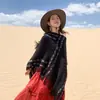 Nuevo Chal Étnico Retro Artístico Largo Su Liu Grueso Cálido Tejido de Punto Cárdigan Chal Exterior Viaje