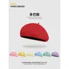 Boina de punto transpirable ligera de verano para mujer, hace que la cara se vea más pequeña, estilo japonés, simple, color liso, moderna, casual, sombrero de pintor artístico