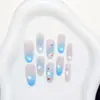 Peixe Pequeno Mar Azul 30 Peças Unhas Usáveis Feitas à Mão Totalmente Feitas à Mão Novo Estilo Arte de Unha Pré-feita Pontas de Unha Usáveis
