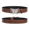 Moda Retro Americana Remache Estilo Punk Cinturón Ancho Nuevo Diseño Personalizado Universal para Jeans de Mujer